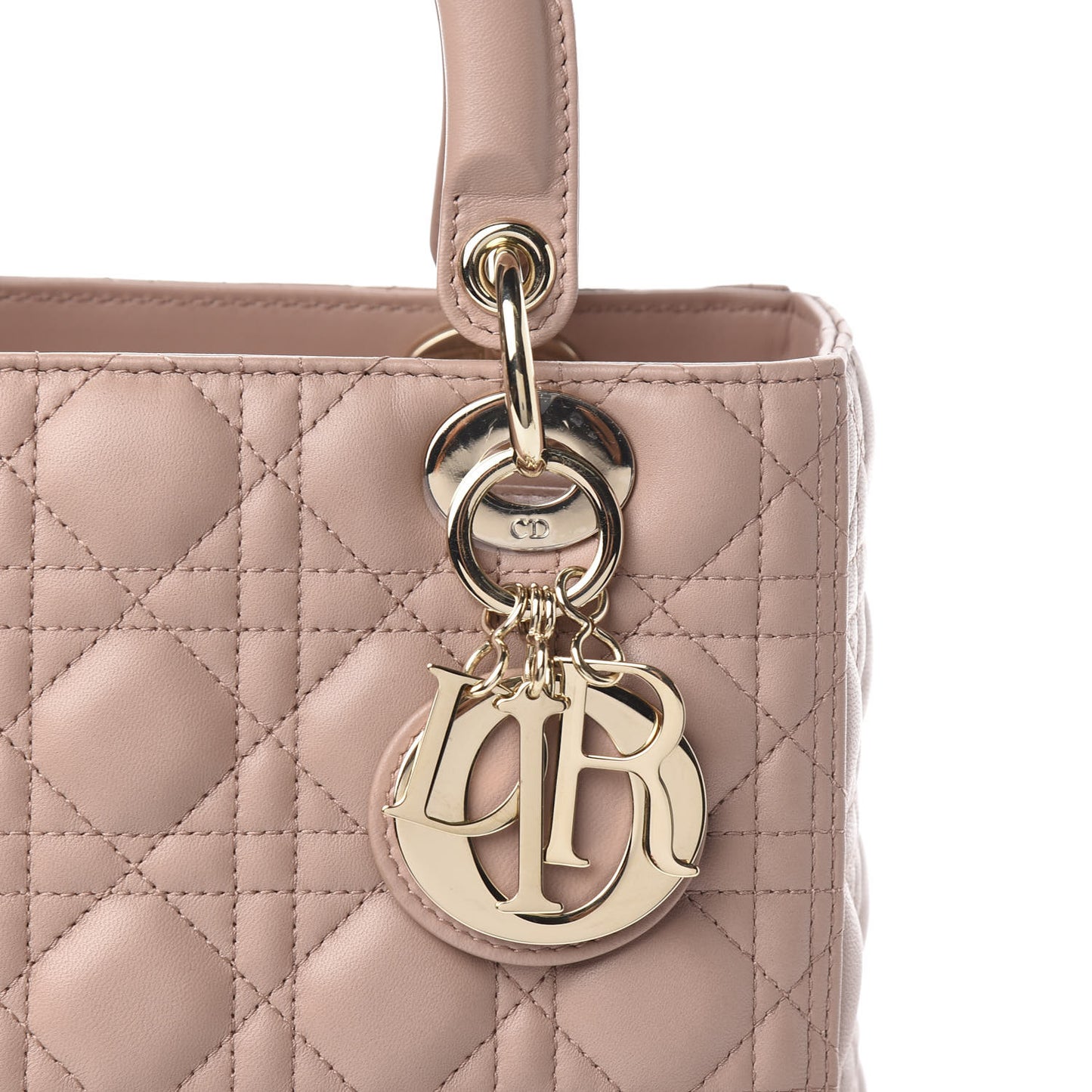 Lambskin Cannage Medium Lady Dior Bois de Rose