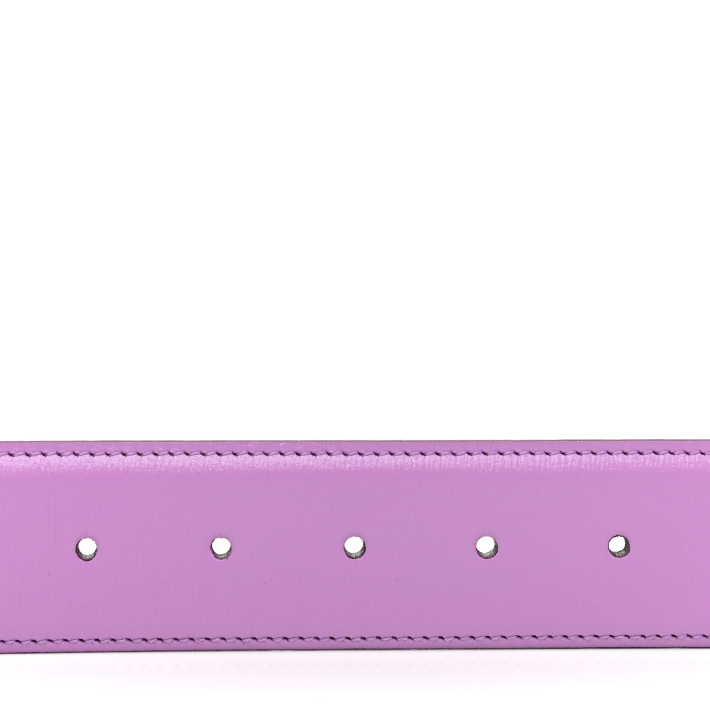 Azalea Calfskin Enamel Monochrome Double G 40mm Belt 80 32 Wisteria Chic