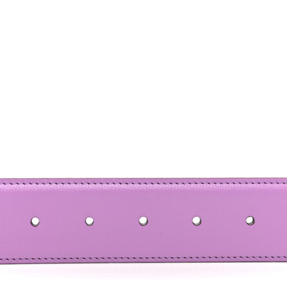 Gucci Azalea Calfskin Enamel Monochrome Double G 40mm Belt 80 32 Wisteria Chic 3 of 6
