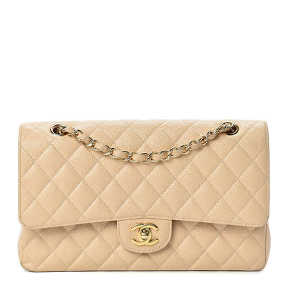 Chanel Caviar Quilted Medium Double Flap Beige 1 of 20