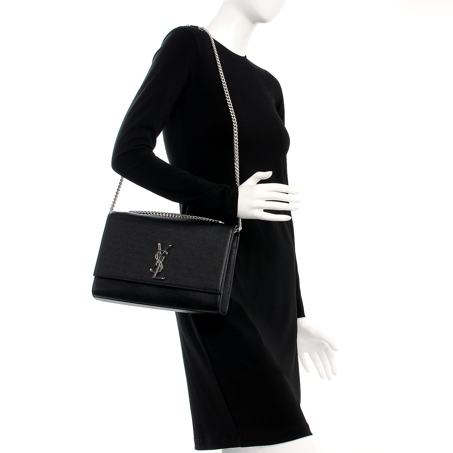 Grain De Poudre Large Classic Monogram Kate Satchel Black