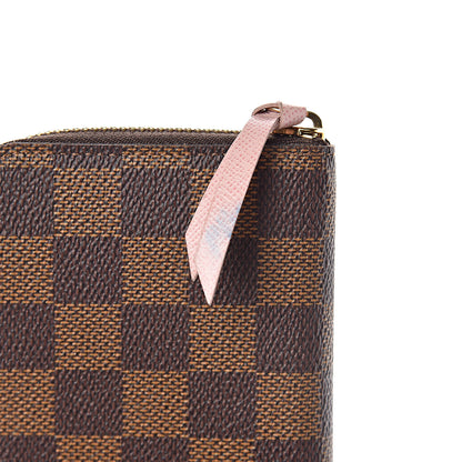 Louis Vuitton Damier Ebene Clemence Wallet Rose Ballerine 8 of 9
