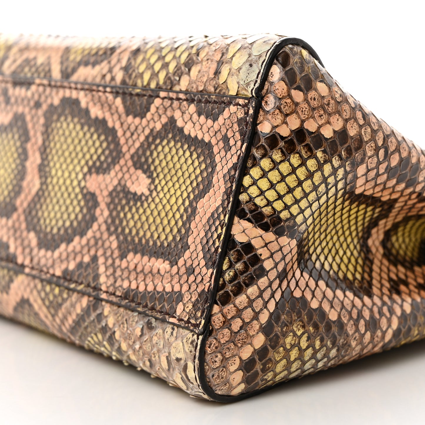 Snakeskin Mini Peekaboo Iconic Satchel Pink Green