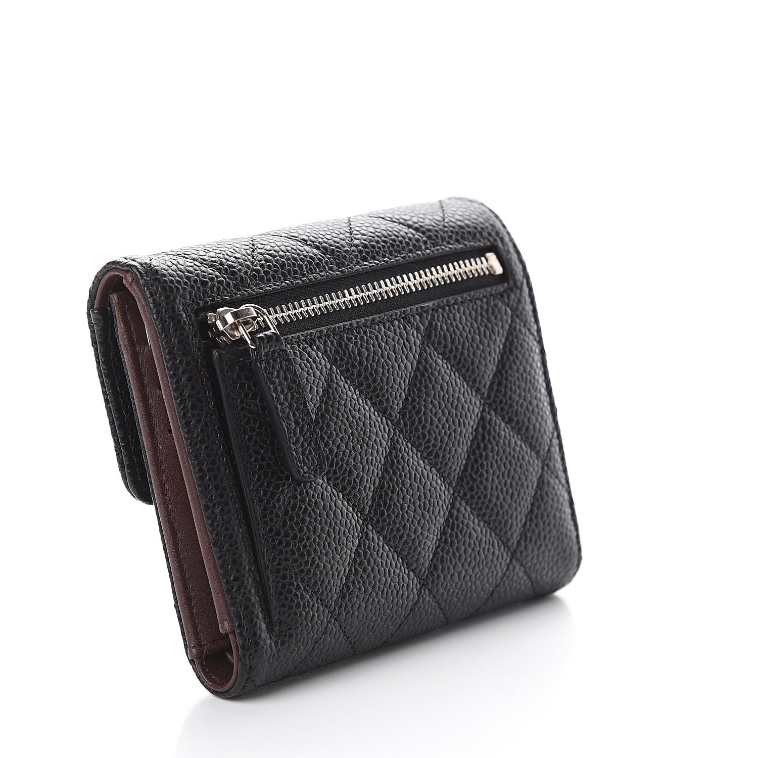 Chanel Caviar Quilted Compact Flap Wallet Black 2 of 7