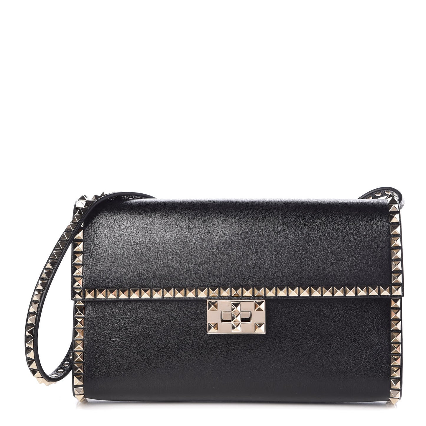 Vitello Rockstud No Limit Shoulder Bag Black