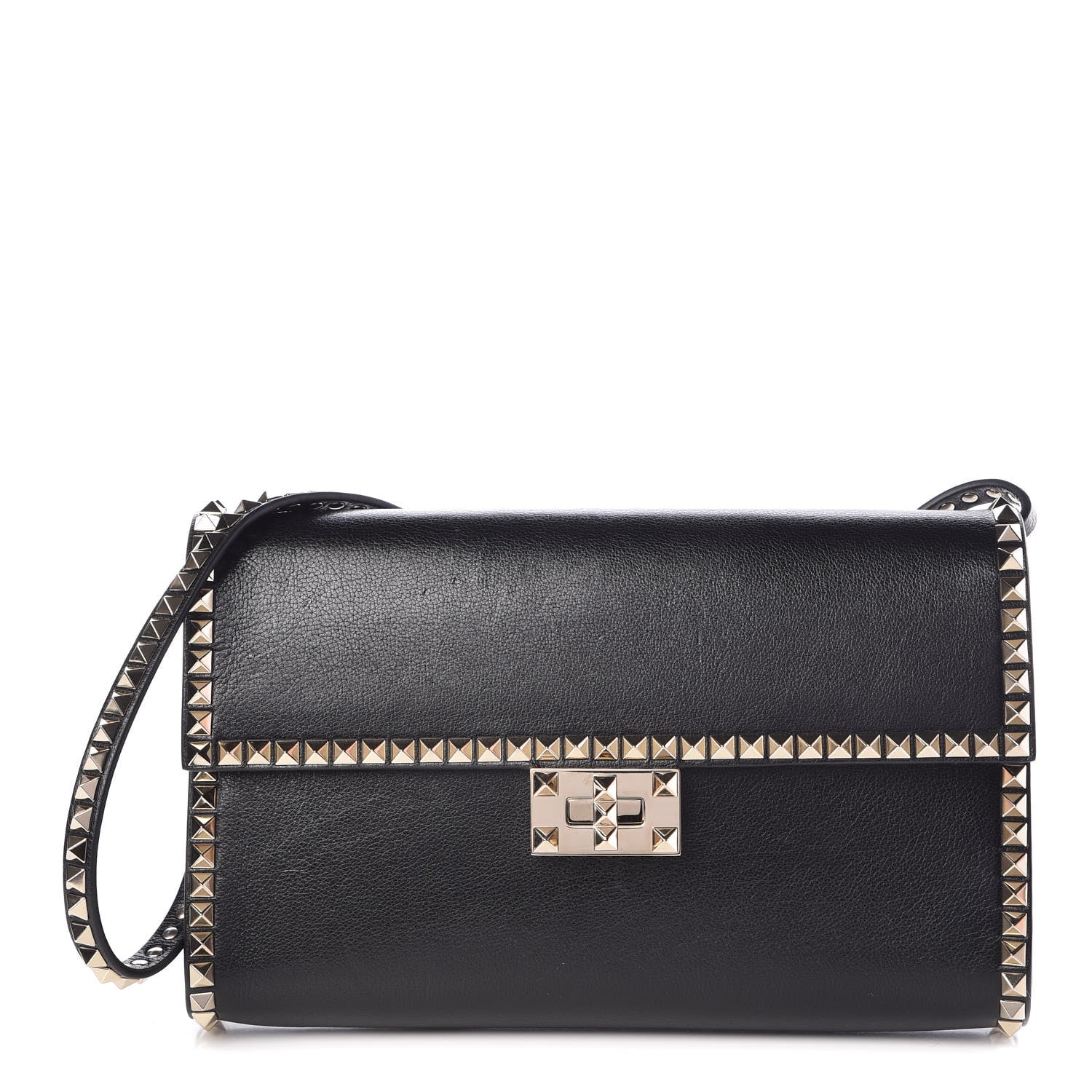 Valentino Garavani Vitello Rockstud No Limit Shoulder Bag Black 1 of 16