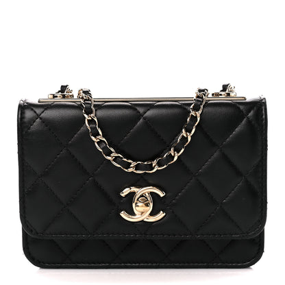 Chanel Lambskin Quilted Mini Trendy CC Wallet On Chain WOC Black 1 of 14