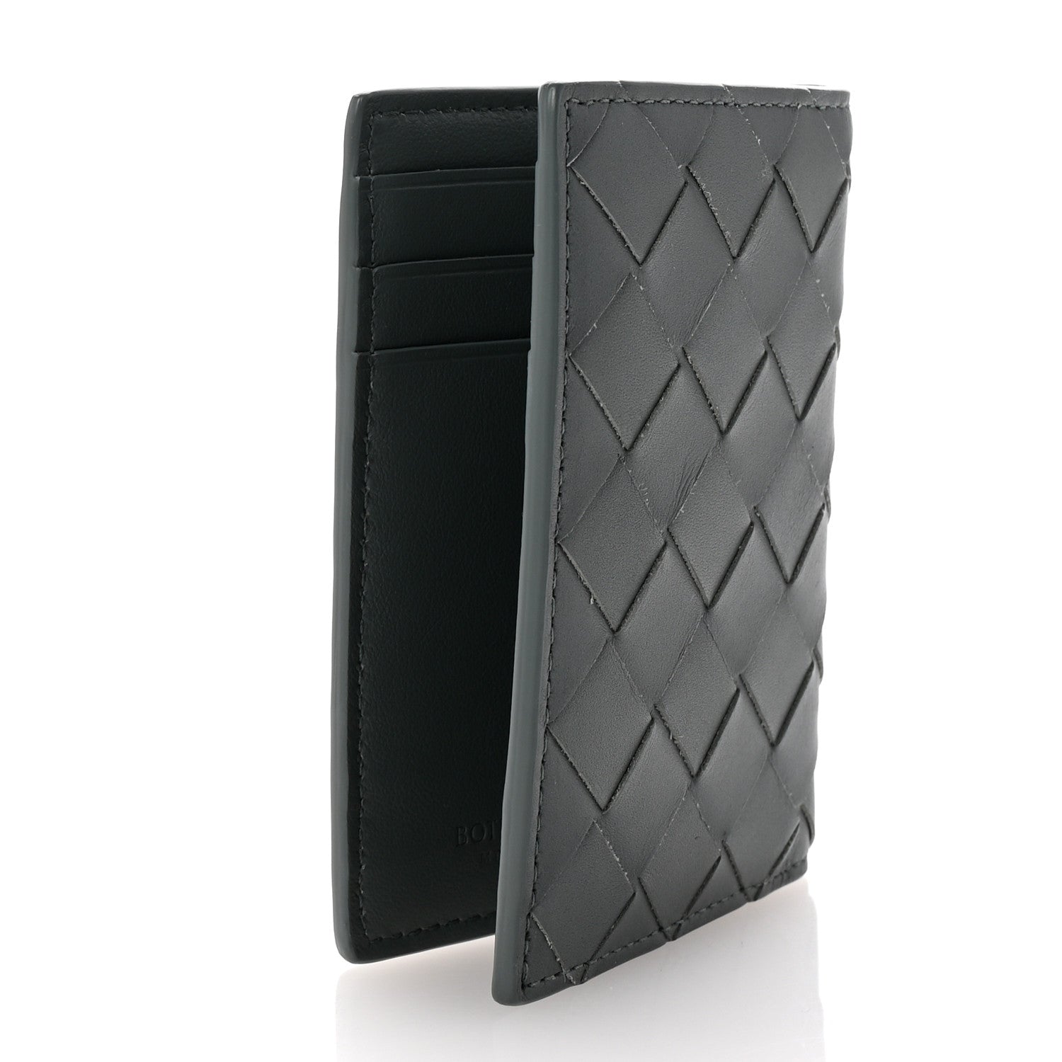 Bottega Veneta Nappa Maxi Intrecciato Bi-Fold Card Holder Thunder 3 of 6