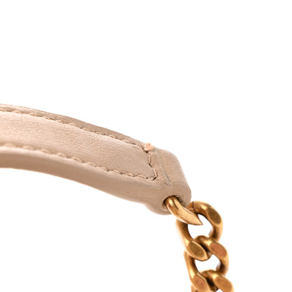 Saint Laurent Lambskin Quilted Toy Loulou Puffer Monogram Chain Satchel Dark Beige 15 of 19