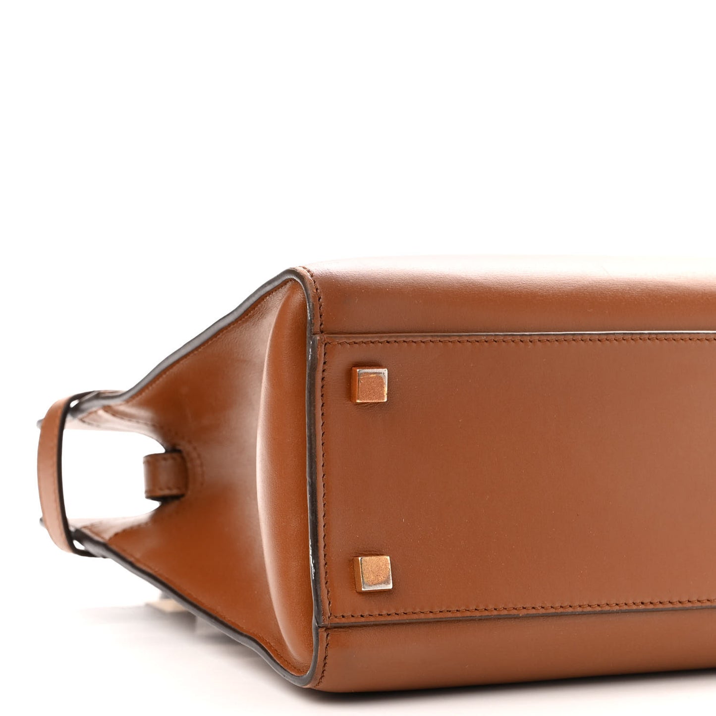 Calfskin Small Manhattan Shopper Tote Brick Ebony Dark