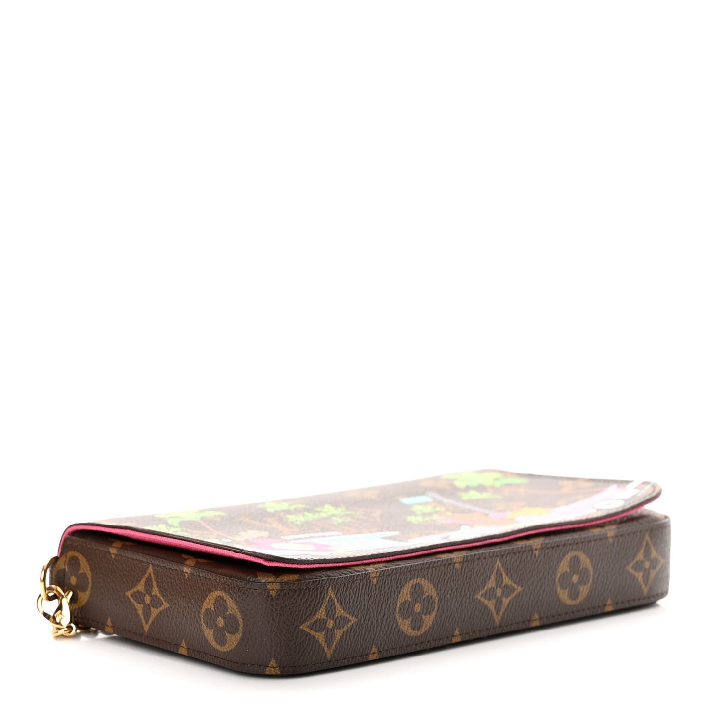 Monogram 2021 Christmas Animation Hollywood Pochette Felicie Chain Wallet Fuchsia