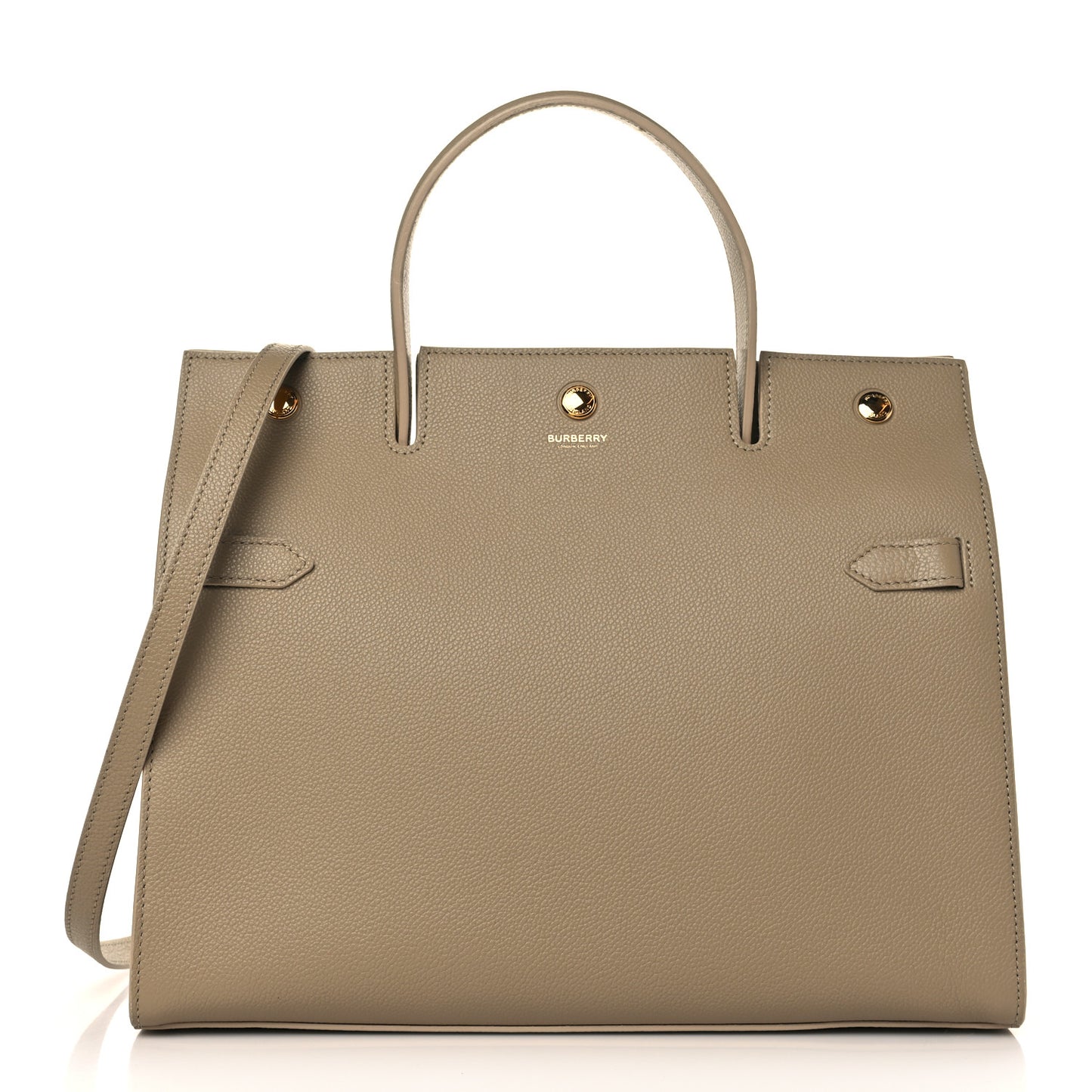 Grainy Calfskin Medium Title Bag Honey