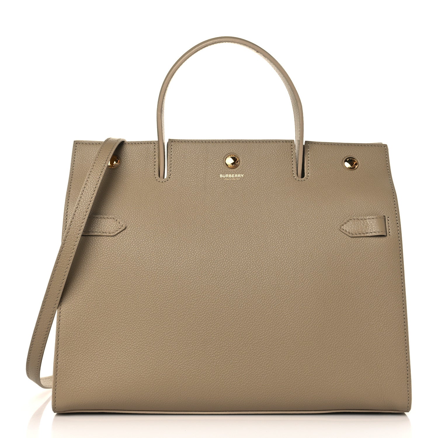 Burberry Grainy Calfskin Medium Title Bag Honey 1 of 9