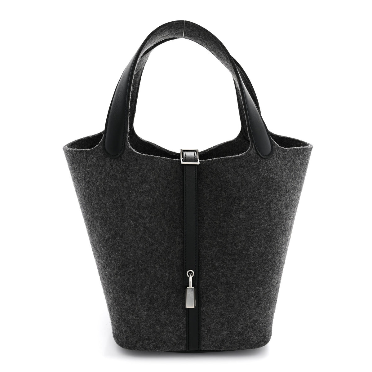 Hermes Feutre Swift Picotin Lock 22 MM Gris Moyen Black 1 of 11