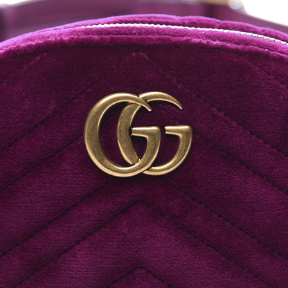 Gucci Velvet Matelasse GG Marmont Belt Bag 85 34 Fuchsia Violet Cyclamen 11 of 11