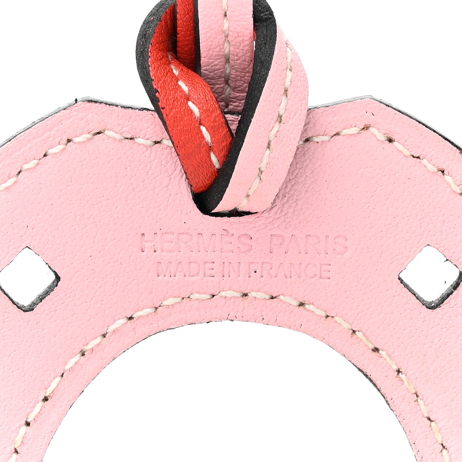 Hermes Swift Paddock Horseshoe Bag Charm Rose Sakura Capucine 3 of 4