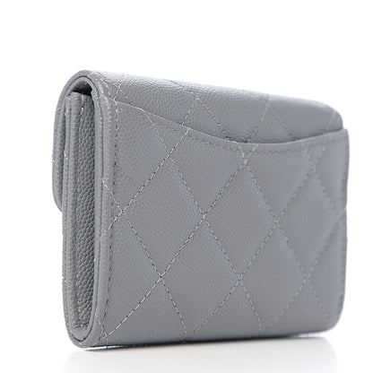 Chanel Caviar Quilted Flap Card Holder Wallet Dark Grey 2 of 7