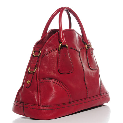 Prada Cervo Shine Dome Satchel Amaranto 3 of 11