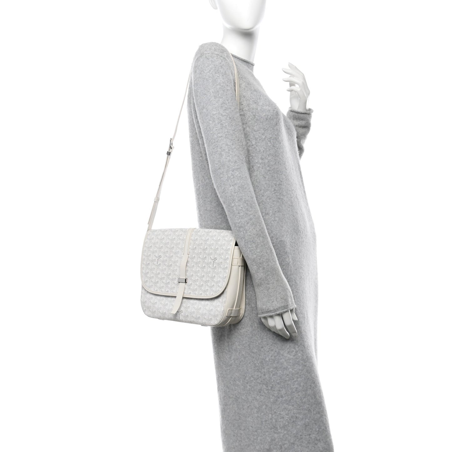 Goyardine Belvedere II PM Messenger Bag White