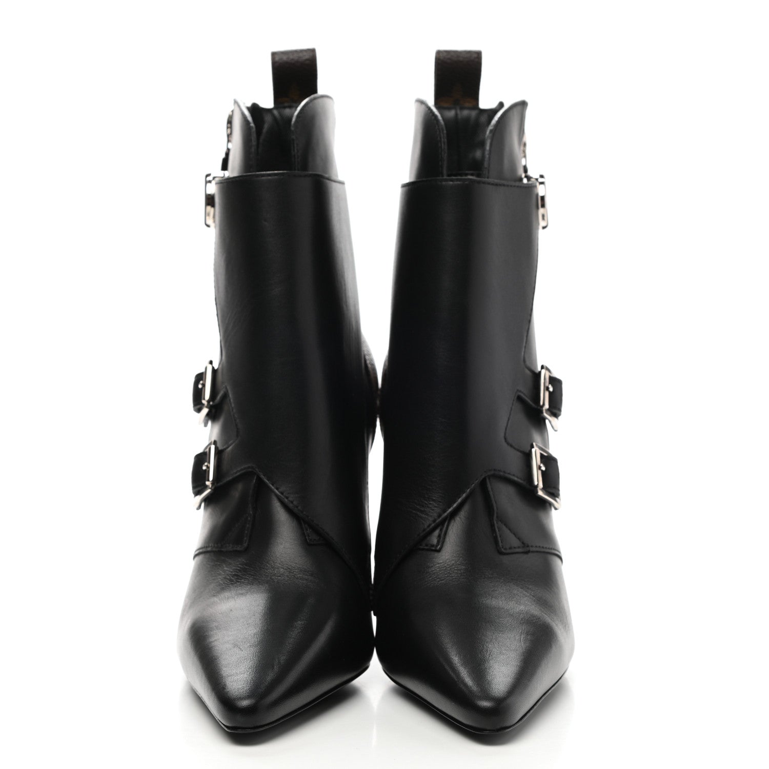 Louis Vuitton Calfskin Monogram Janet Ankle Boots 37 Black 2 of 12