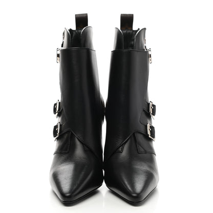 Louis Vuitton Calfskin Monogram Janet Ankle Boots 37 Black 2 of 12