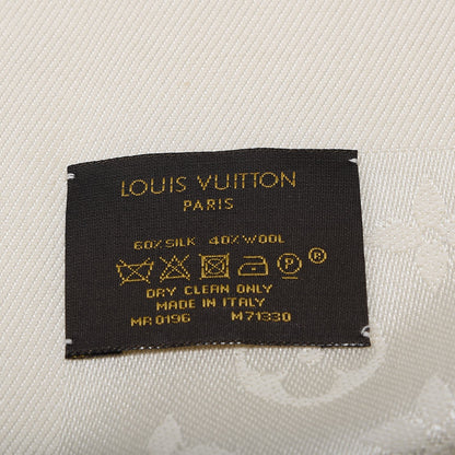 Louis Vuitton Wool Silk Monogram Shawl White 4 of 4