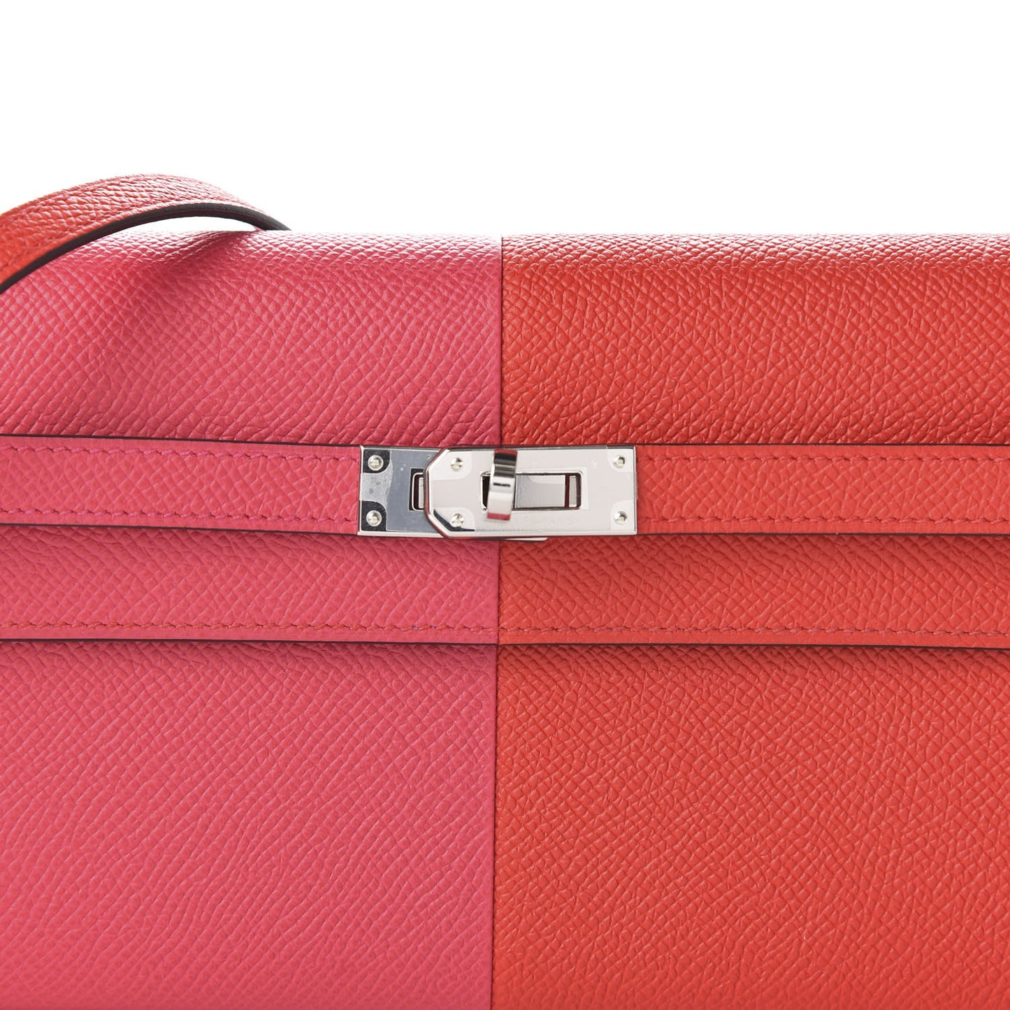 Epsom Kelly Wallet Casaque To Go Rouge Coeur Rose Extreme Bleu Zanzibar