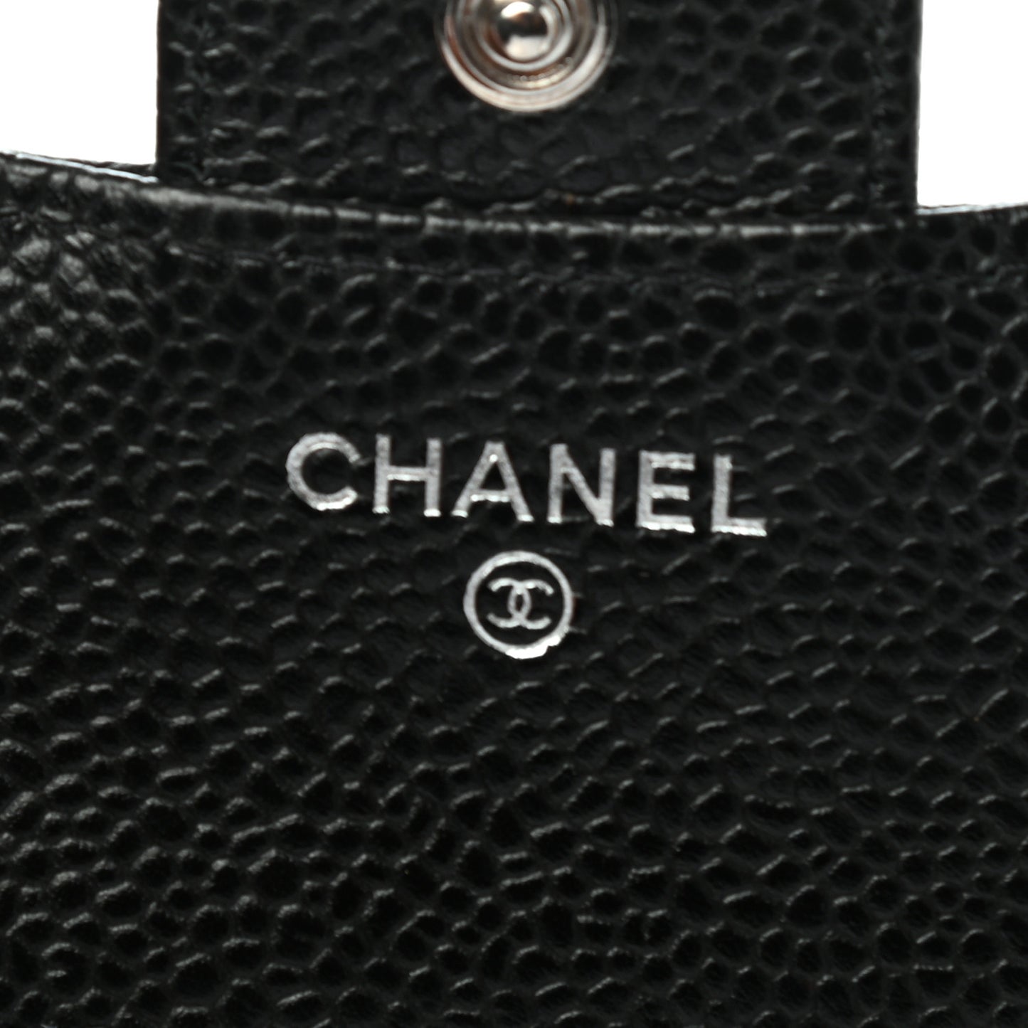 Caviar Quilted Compact Flap Wallet Black