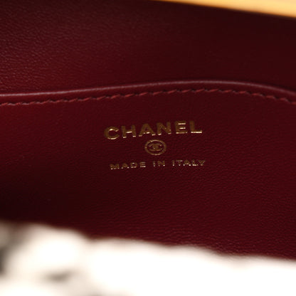 Chanel Lambskin Pony Hair Printed Clutch With Chain Black White 6 of 11