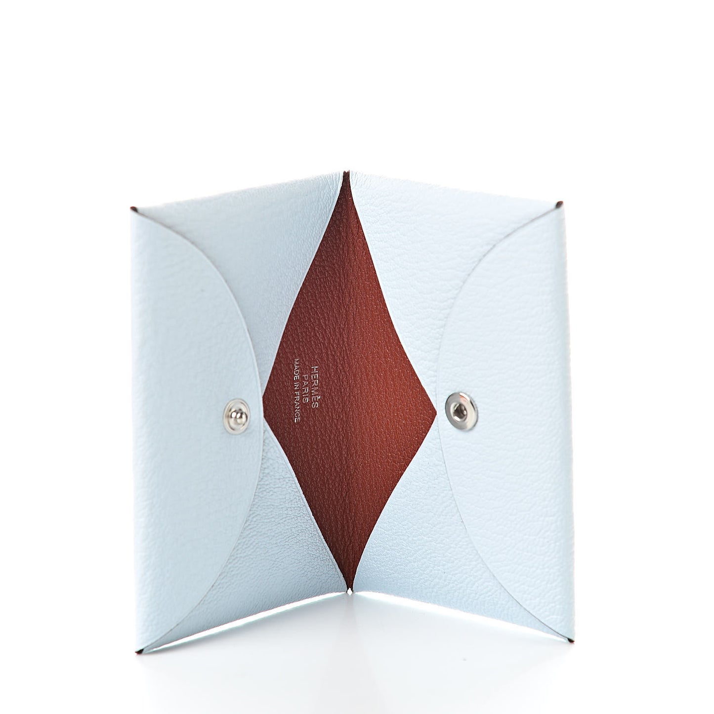 Chevre Mysore Verso Calvi Card Case Bleu Brume Brique