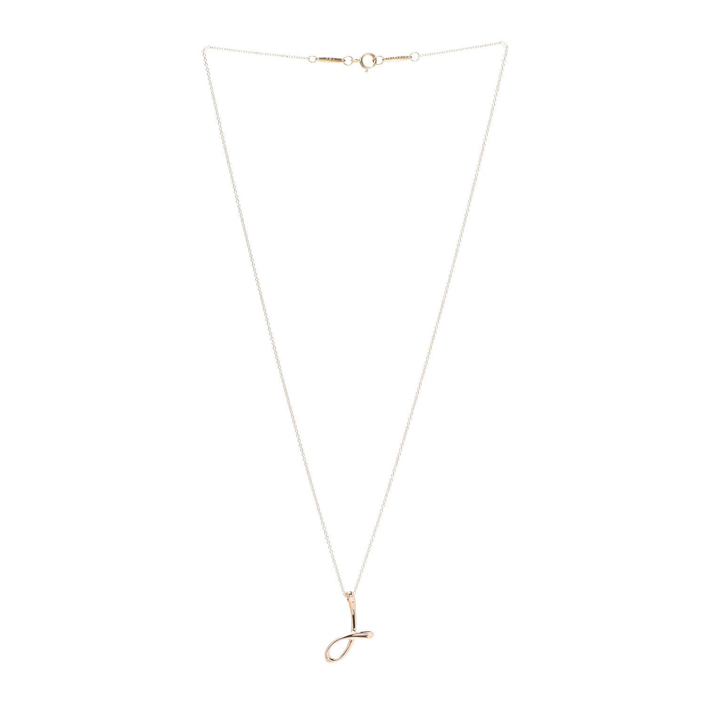 18K Rose Gold Elsa Peretti Letter J Pendant Necklace