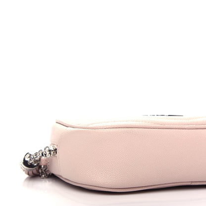 Saint Laurent Grain De Poudre Matelasse Monogram Mini Lou Camera Bag Marble Pink 8 of 11