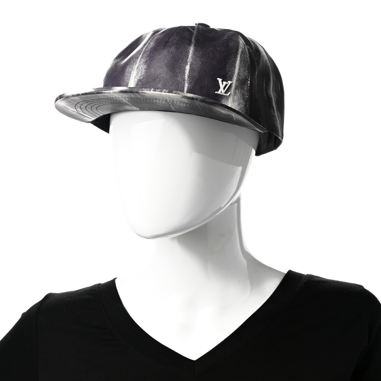 Lambskin LV Tie Dye Cap 60 Black White