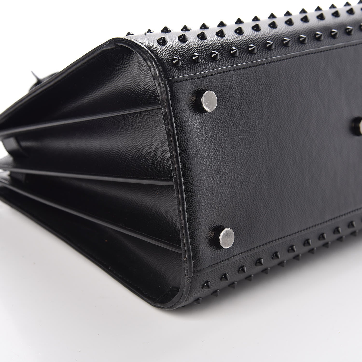 Saint Laurent Grain De Poudre Studded Small Sac De Jour Black 8 of 11