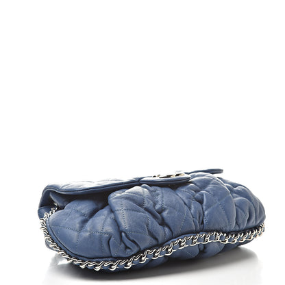 Chanel Washed Lambskin Quilted Medium Chain Around Flap Blue 4 of 10