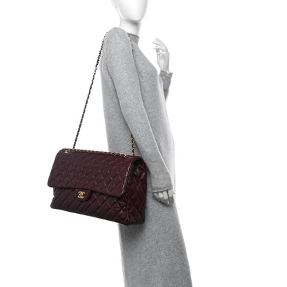 Chanel Grained Calfskin Quilted XXL Travel Flap Bag Burgundy 2 of 10