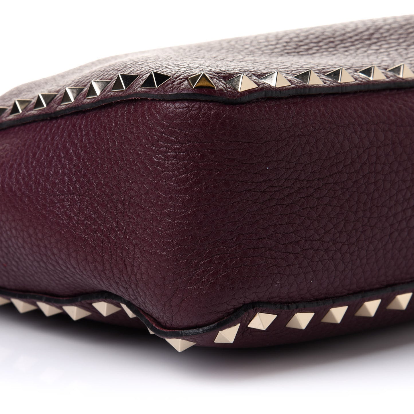 Pebbled Calfskin Small Rockstud Flip-Lock Messenger Bag Vinaccia