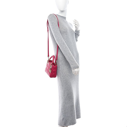Christian Dior CHRISTIAN DIOR Lambskin Cannage Mini Lady Dior Fuchsia 2 of 17