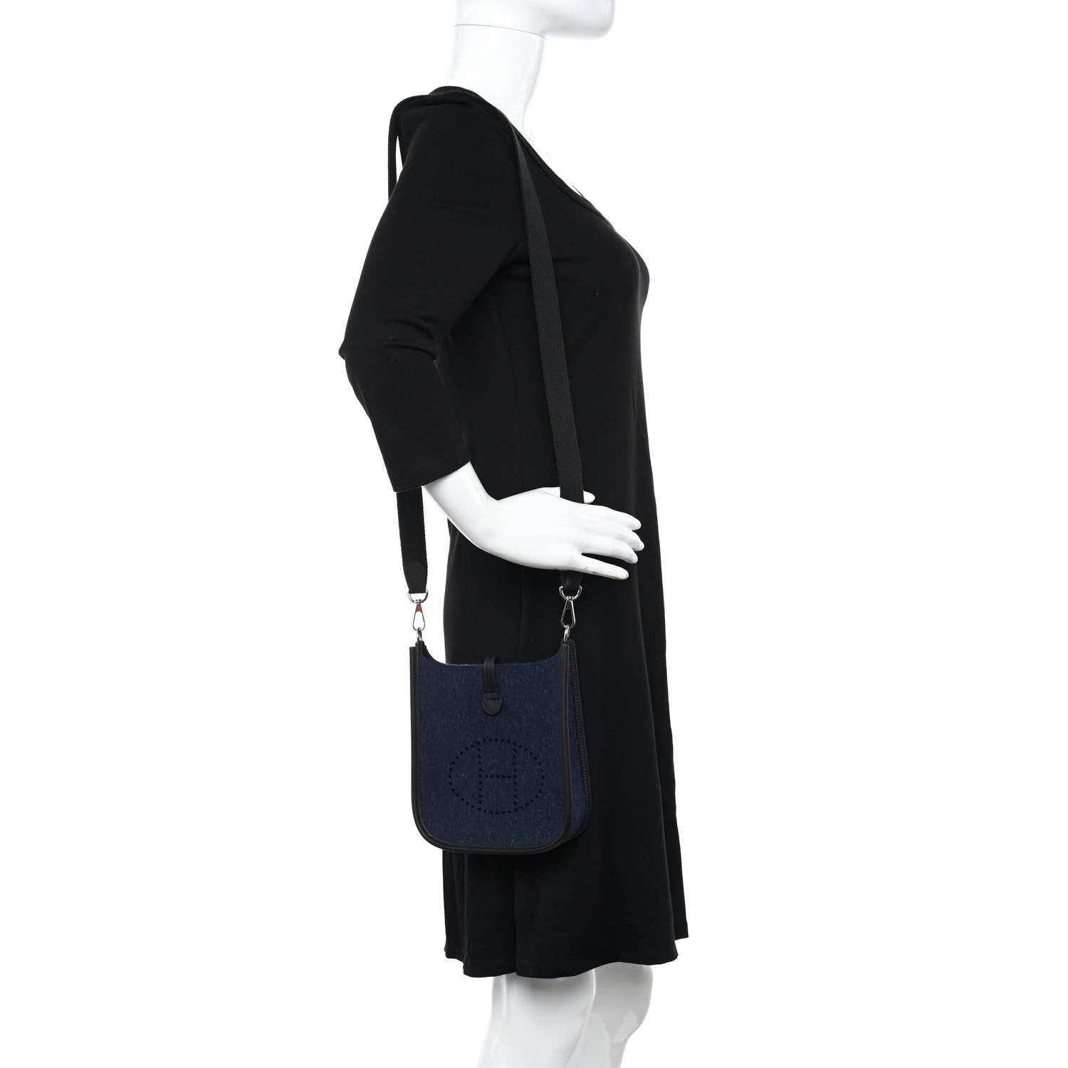 Hermes Swift Sangle Wooly Evelyne TPM Bleu Nuit Black 2 of 8