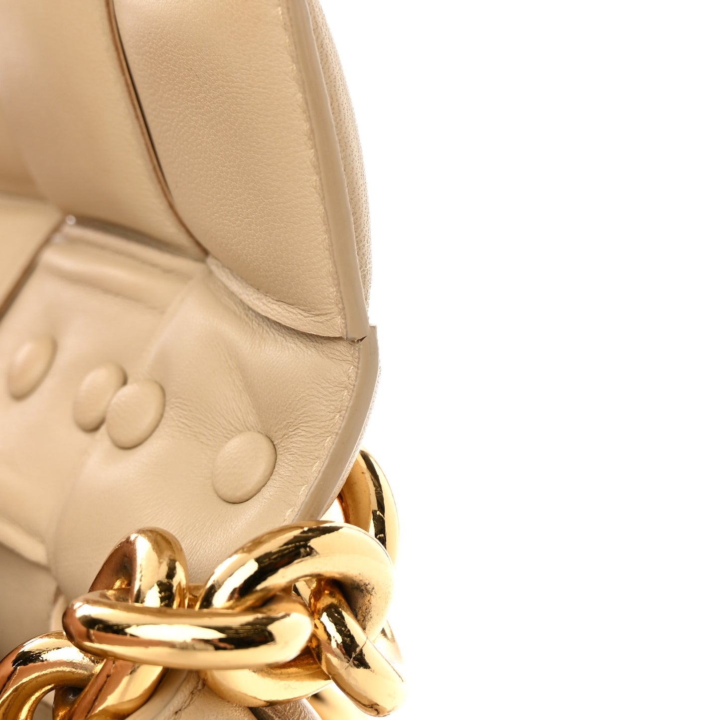 Lambskin Maxi Intreccio Padded Chain Cassette Crossbody Bag Porridge