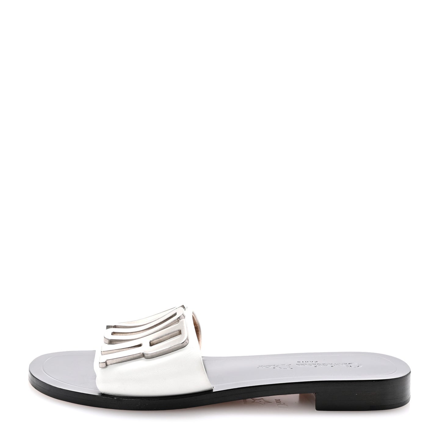 Calfskin Dio(r)evolution 10mm Slide Sandals 36 Off White