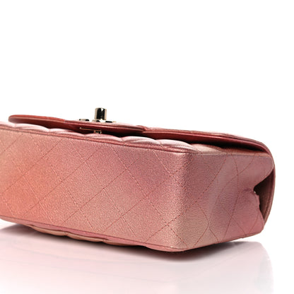 Chanel Metallic Lambskin Quilted Ombre Mini Rectangular Flap Pink 6 of 10