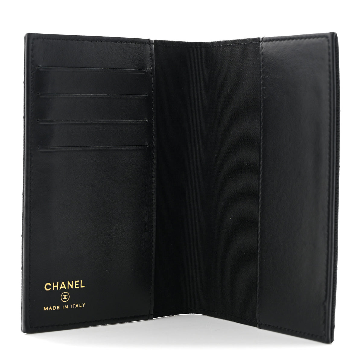 Chanel Caviar Quilted Crystal CC Passport Holder Black 5 of 7