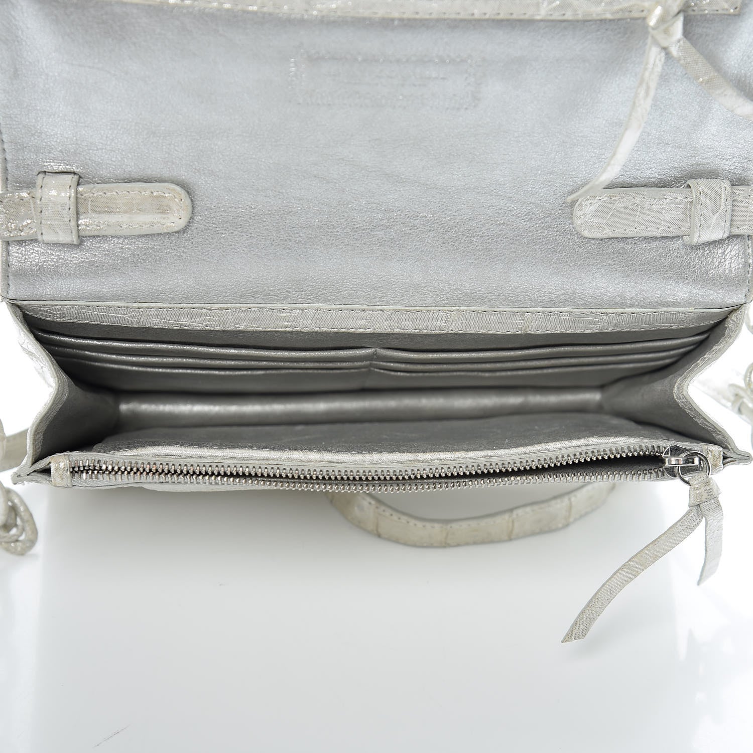 Nancy Gonzalez Crocodile Wallet On Chain White 7 of 9