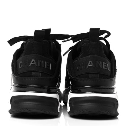 Chanel Velvet Calfskin Mixed Fibers CC Sneakers 37 Black 5 of 8