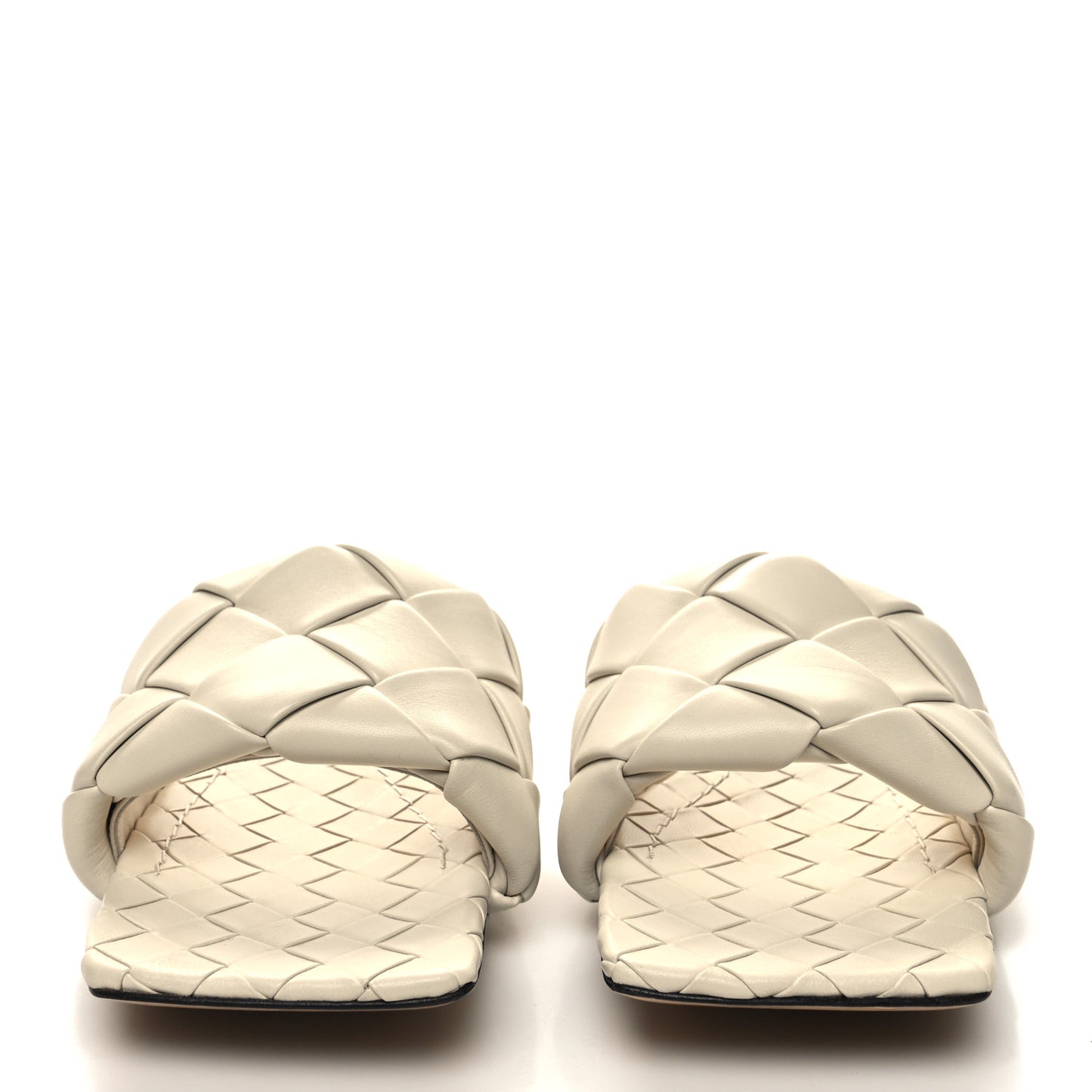 Nappa Maxi Intrecciato Lido Flat Sandals 41 Wax