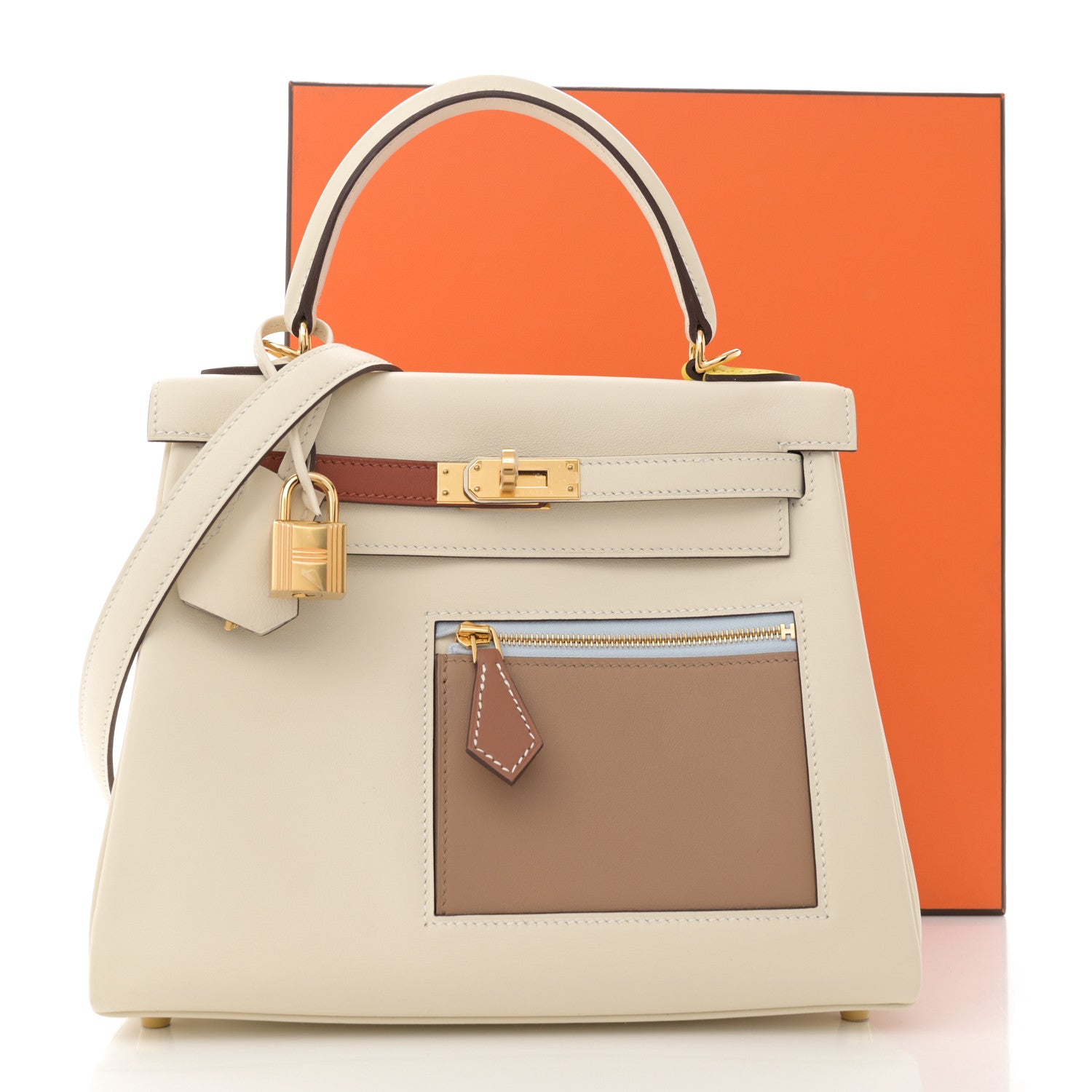 Hermes Swift Colormatic Kelly Retourne 25 Nata Chai Cuivre Lime Mauve Sylvestre Bleu Brume 12 of 12
