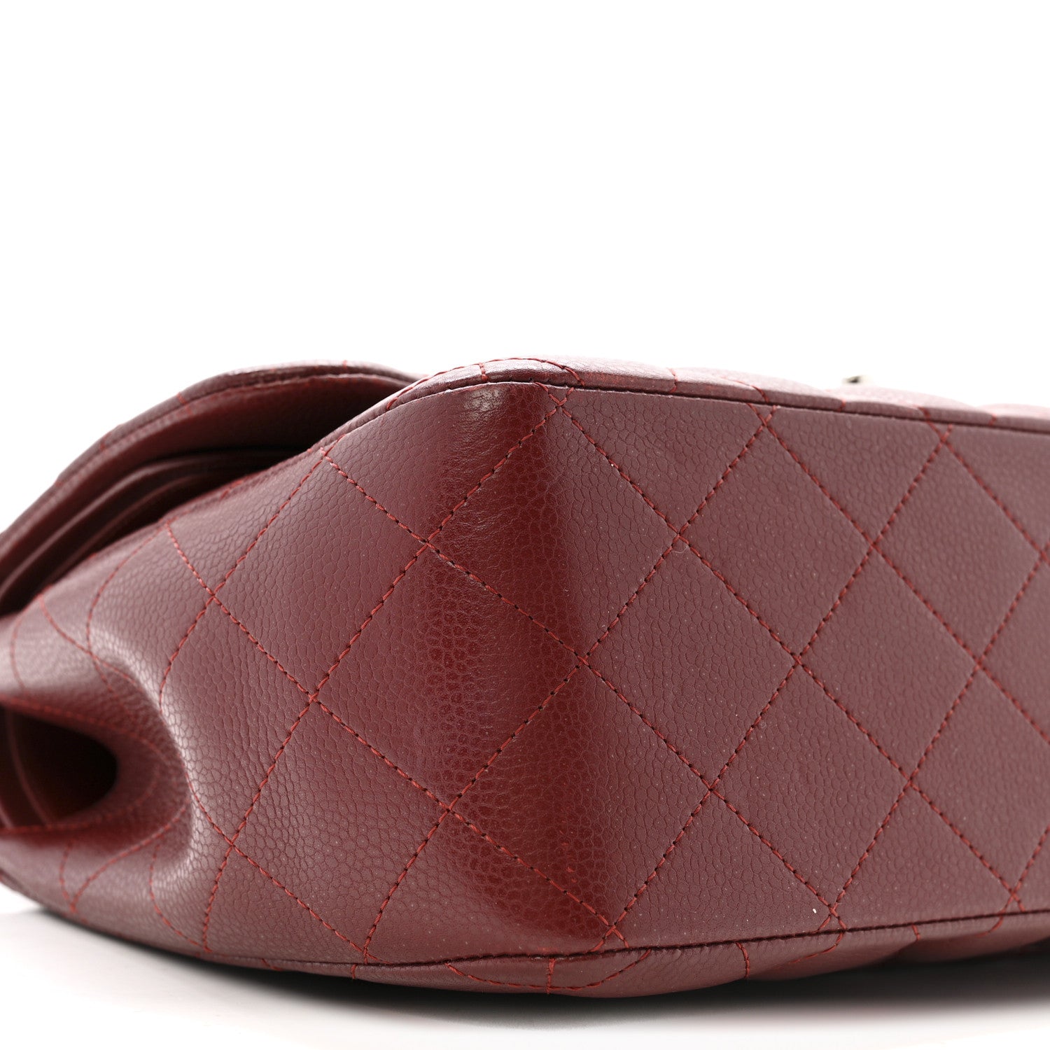 Chanel Caviar Quilted Jumbo Double Flap Dark Red 9 of 12