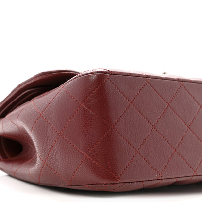Chanel Caviar Quilted Jumbo Double Flap Dark Red 9 of 12