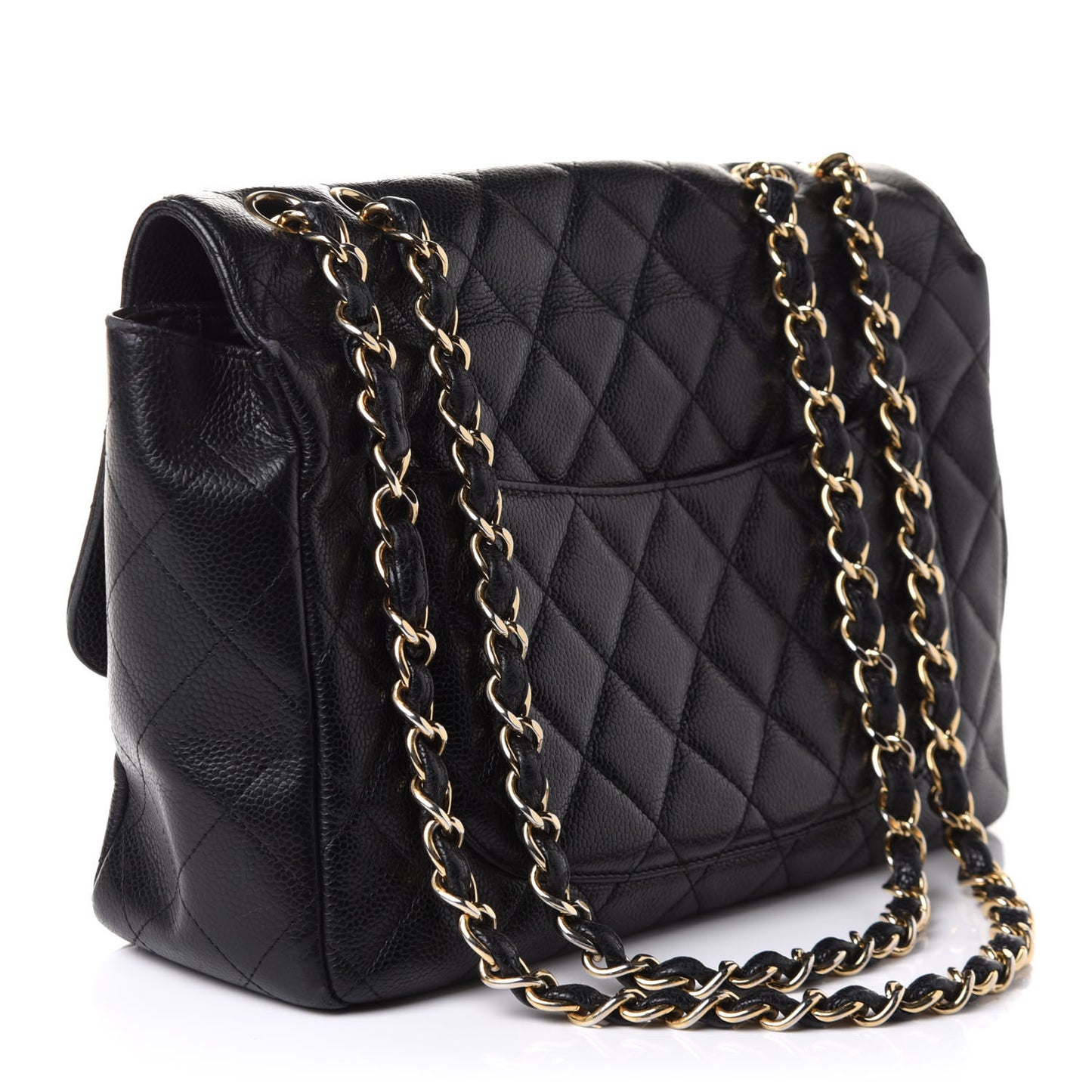 Caviar Quilted Jumbo Single Flap Black